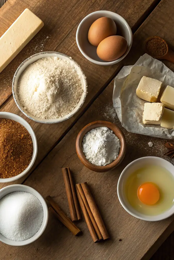 Complete ingredients to make cinnamon sugar pop tart cookies at home