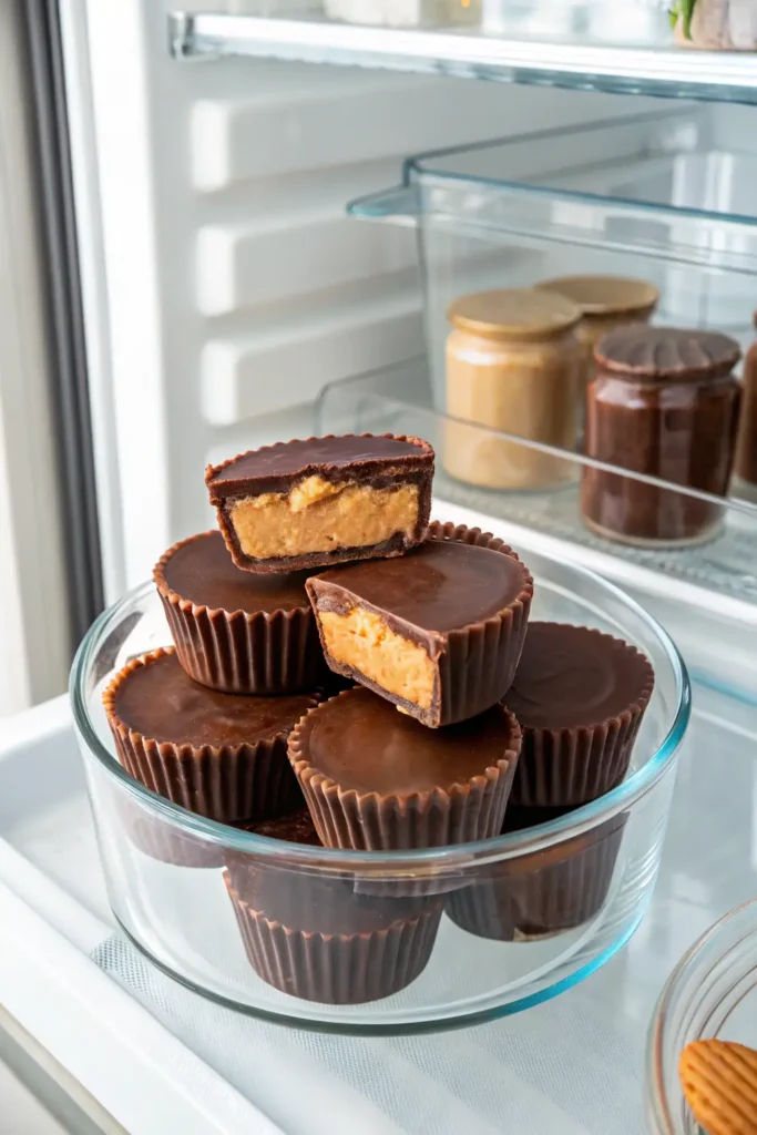 stored-cottage-cheese-peanut-butter-cups-fridge