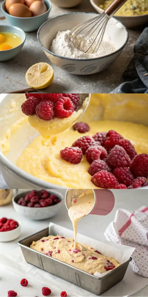 Gluten Free Lemon Raspberry Loaf steps