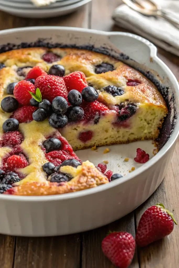 Gluten-free baked berry pancake fresh f