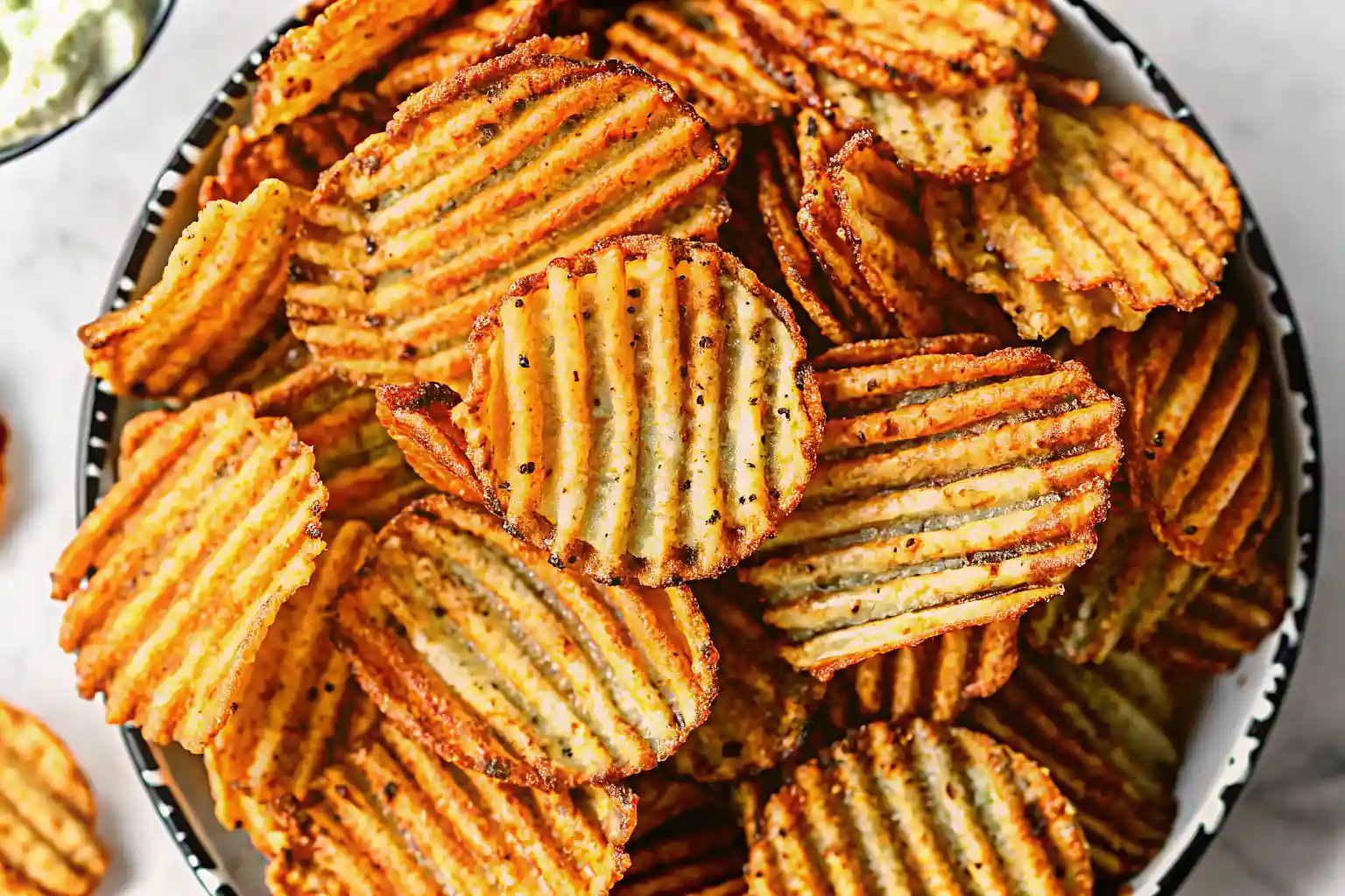Dill Pickle Crinkle Potatoes fresh from the oven