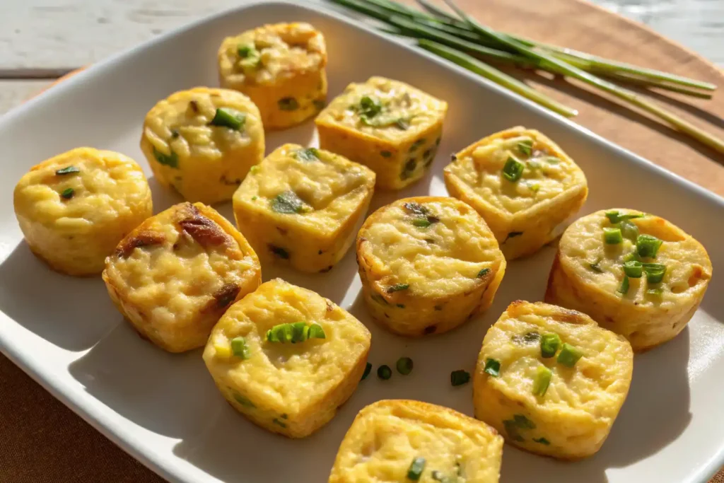 Freshly baked potato cheddar and chives bake with golden crust