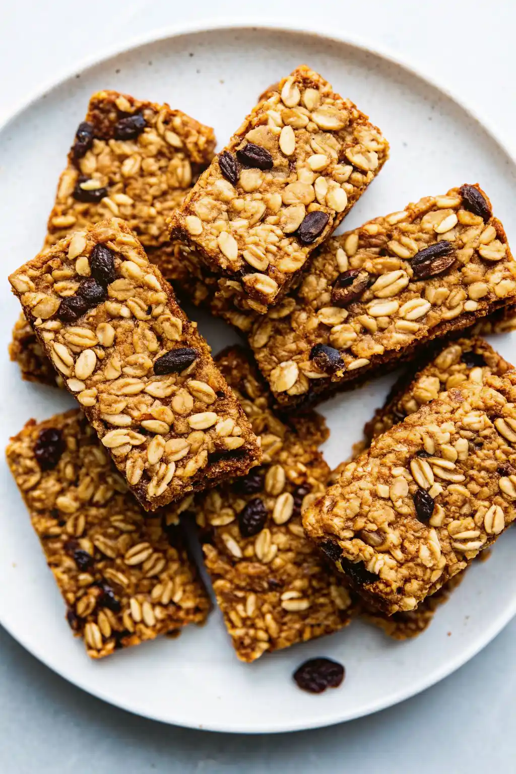 Close-up of homemade S’mores Granola Bars on white marble counter