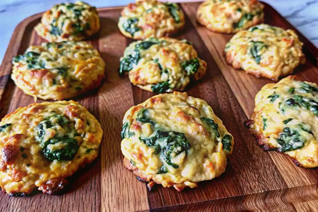 Broccoli cheddar biscuits with cottage cheese served in a bowl, golden brown and cheesy.