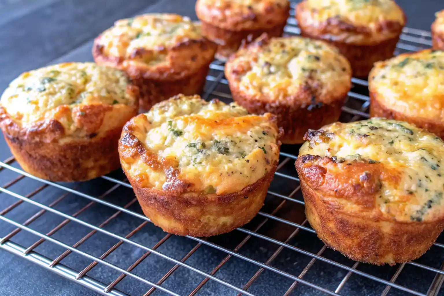 Hands mixing almond flour biscuit dough with cottage cheese in a ceramic bowl.