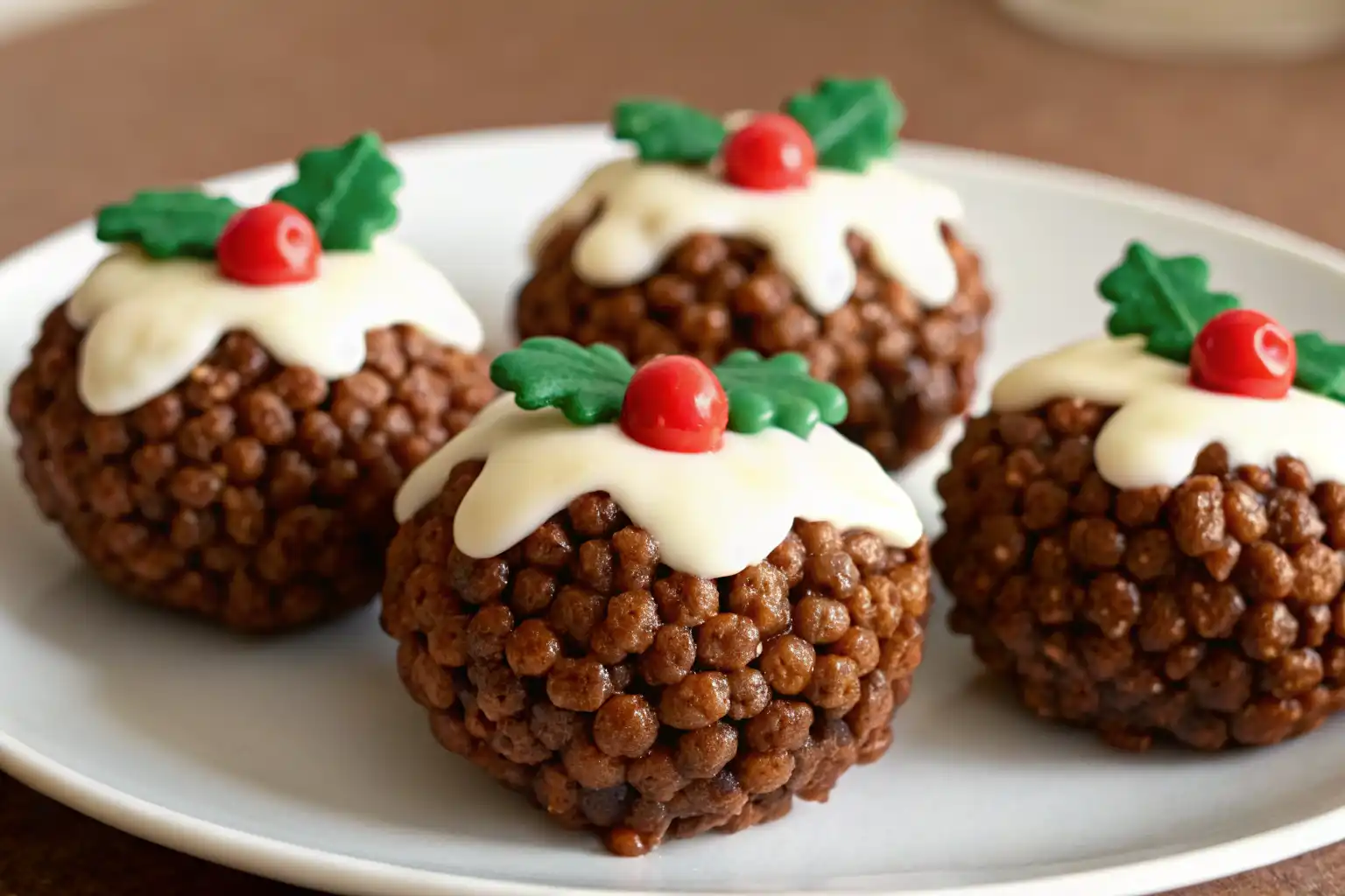 Rice Krispie Christmas Puddings festive Christmas treat