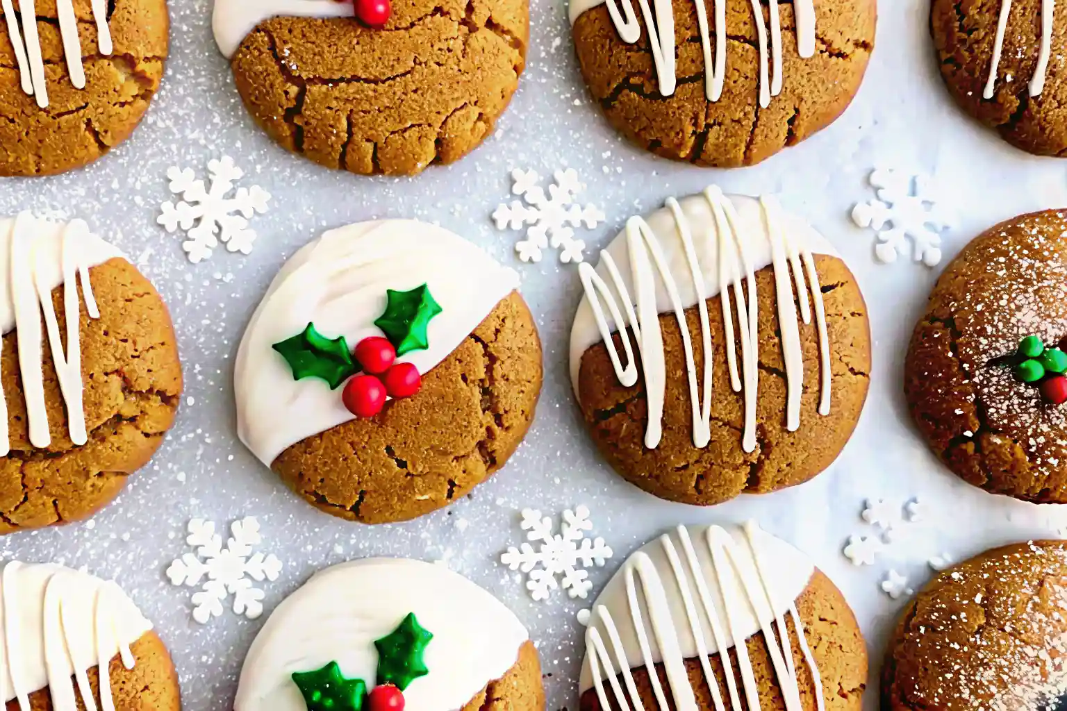 Soft maple cinnamon cookies with white chocolate dip on a rustic table, sprinkled with cinnamon sugar.
