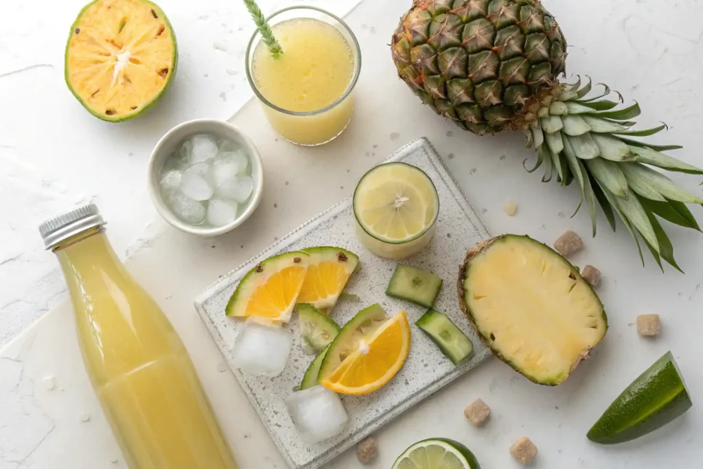 Ingredients needed for liquid Maria Juana drink recipe