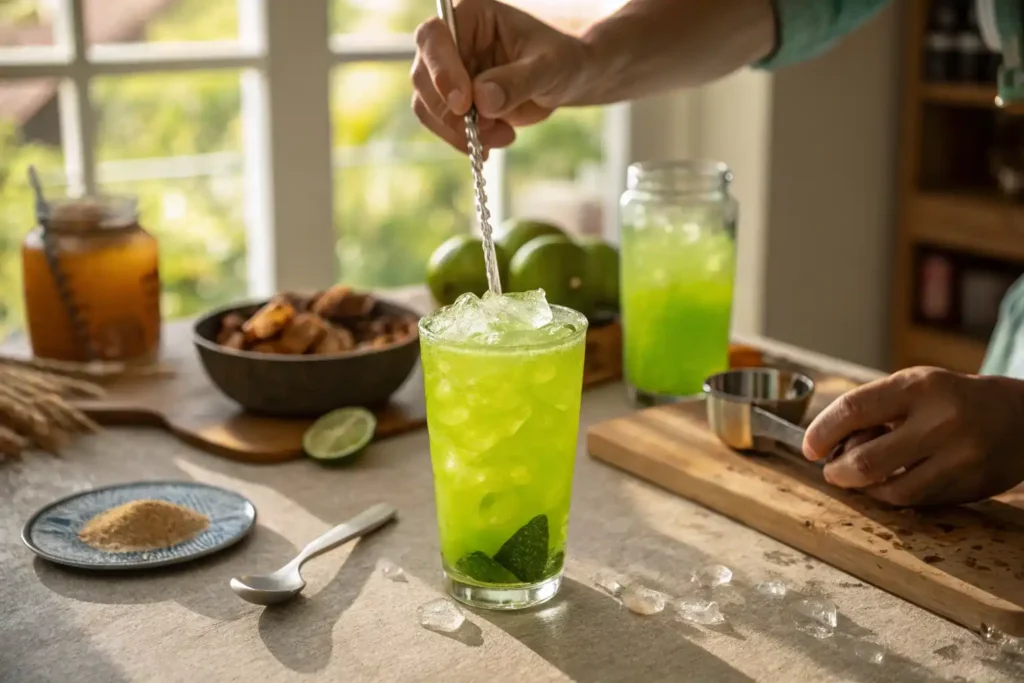Making a liquid Maria Juana drink in just five minutes